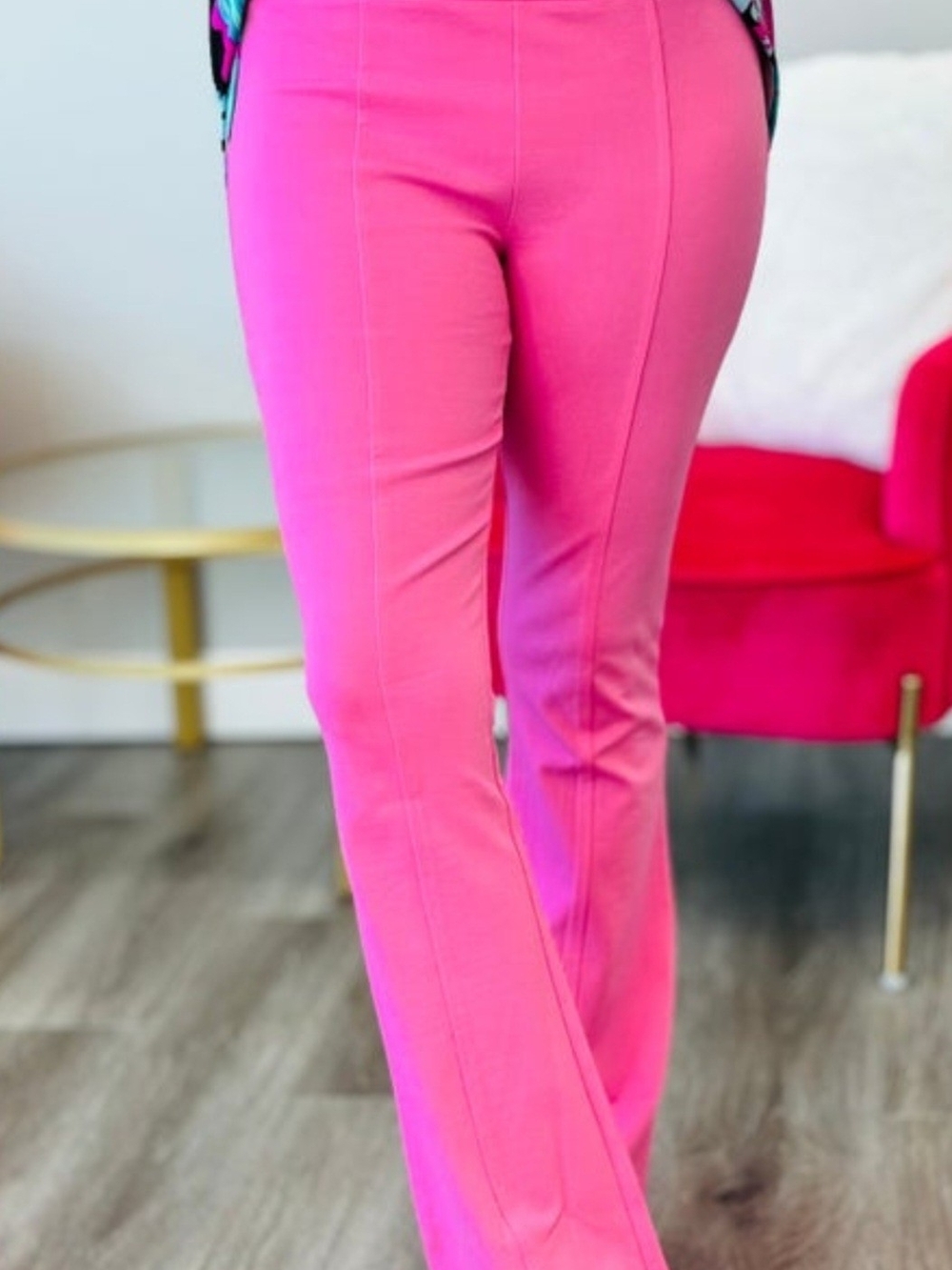 Dear Scarlett Dark Pink Magic High Waist Flare Pants Size XL
